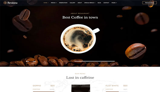 Joomla Restaurant Template for Cafe, Bakery, Seafood, and Vegetarian Sites