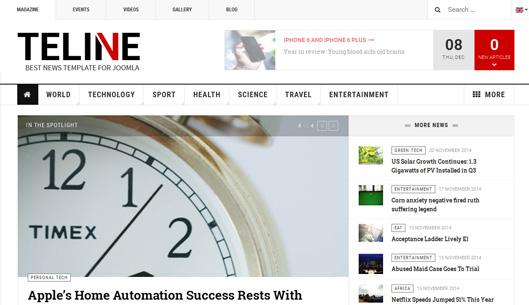 A Teline V is the best Joomla template for Magazine and News site